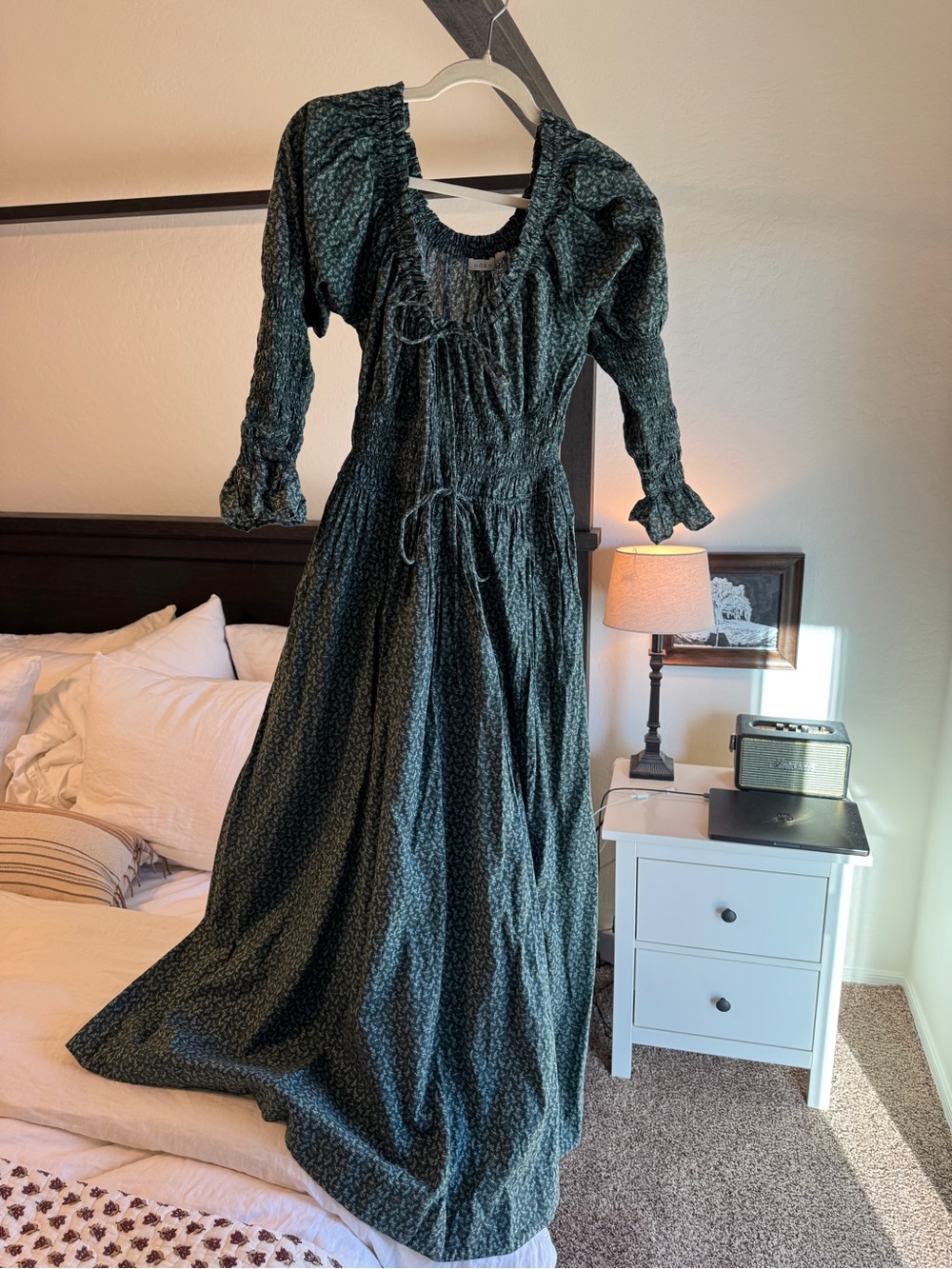 Doen - Kiara Dress - Medium - Evergreen Ditsy Floral